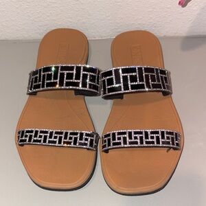 Elegant Black and Tan Women's Sandals